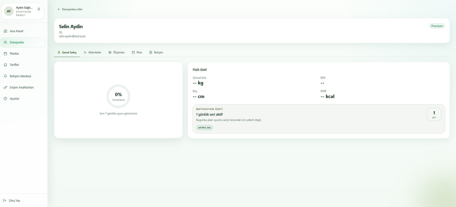 Danışan aksiyonları