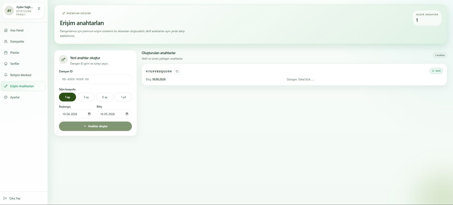 Erişim anahtarları